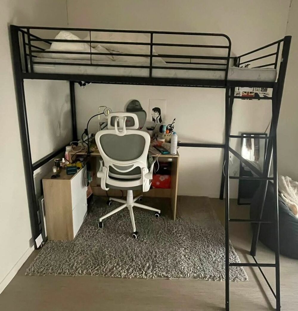 Lit mezzanine 1 personne 90X190CM avec son matelas Meubles