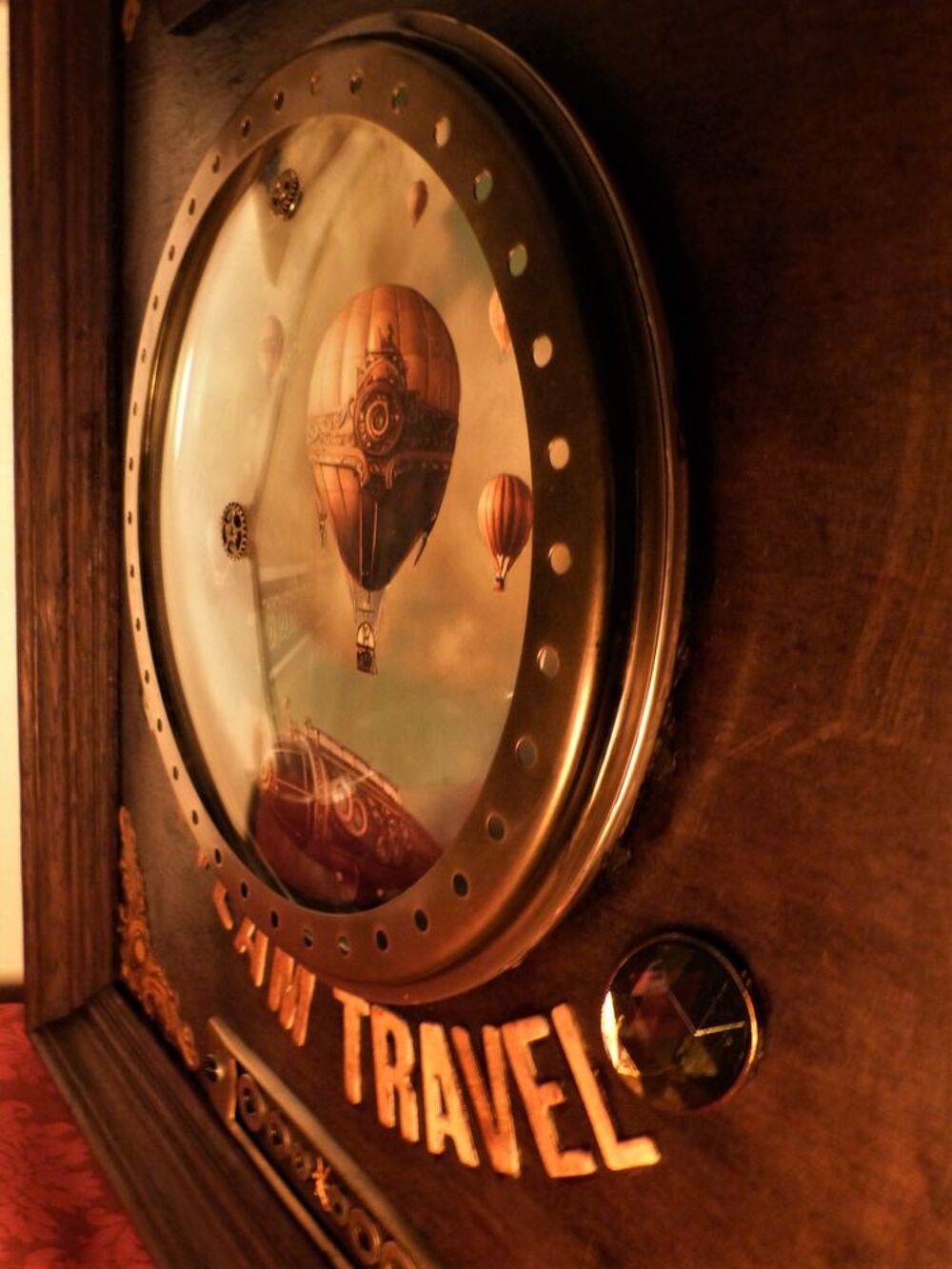 Grand Tableau "STEAM TRAVEL-MONTGOLFIERES" Steampunk Décoration