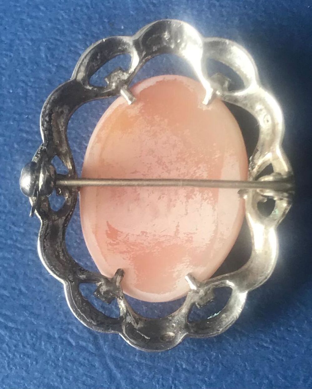 Broche ancienne CAMEE argent poin&ccedil;on et marcassites Bijoux et montres
