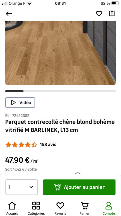 Parquet contrecollé Chêne Blond Barlinek 24 57330 Kanfen
