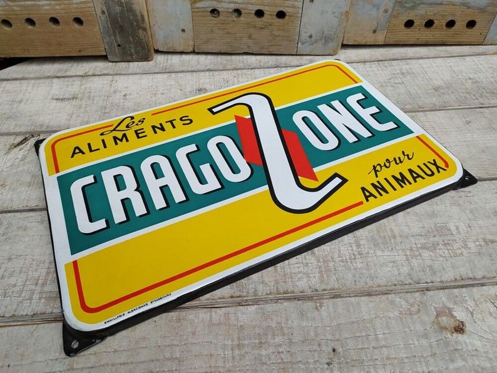 Ancienne Plaque &Eacute;maill&eacute;e Cragozone Aliments Animaux 