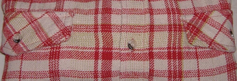 Chemise Neuve-Coton tr&egrave;s &eacute;pais-Carreaux blancs, rouges-XXXL- V�tements