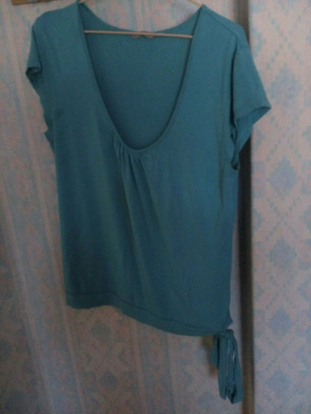T-shirt manches courtes bleu vert Vêtements