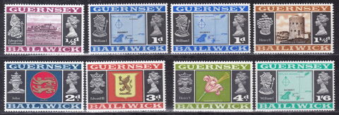 Timbres EUROPE-GB-GUERNESEY 1969-70 YT entre 1 et 13  1 Lyon 5 (69)