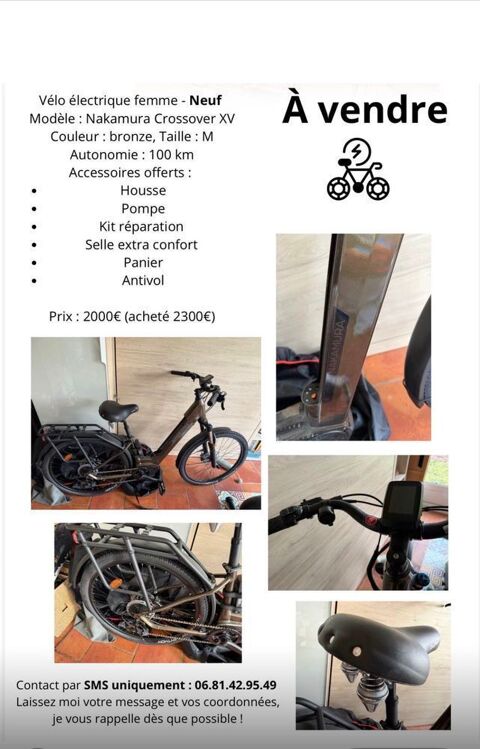 v�lo �lectrique cadre ouvert 1500 Saint-Nicolas-de-Bourgueil (37)