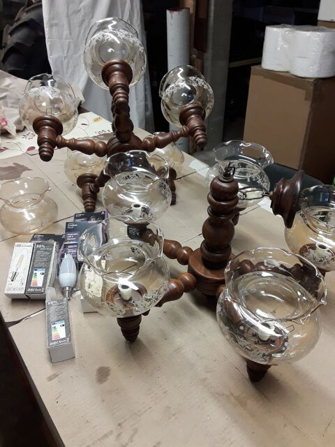 Luminaires, lustres 5 branches en bon �tat avec lampes 40 Doazit (40)