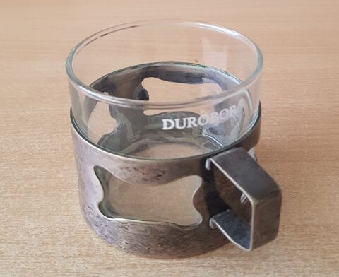 tasse à café thé vintage verre et métal 
Durobor 
20 Carnon Plage (34)