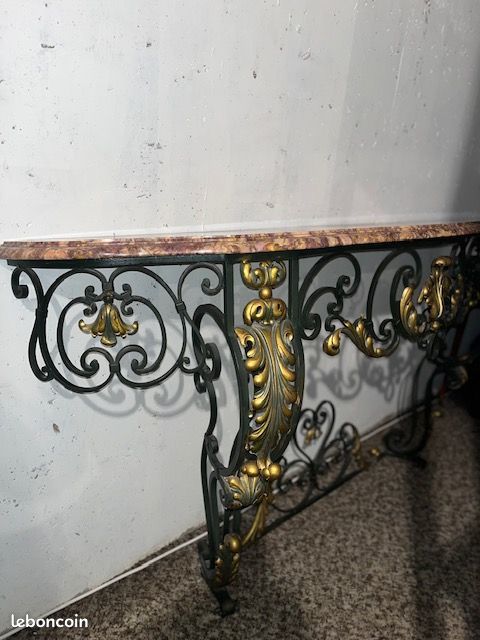Console en marbre et fer forg XXe sicle 1350 Paris 9 (75)