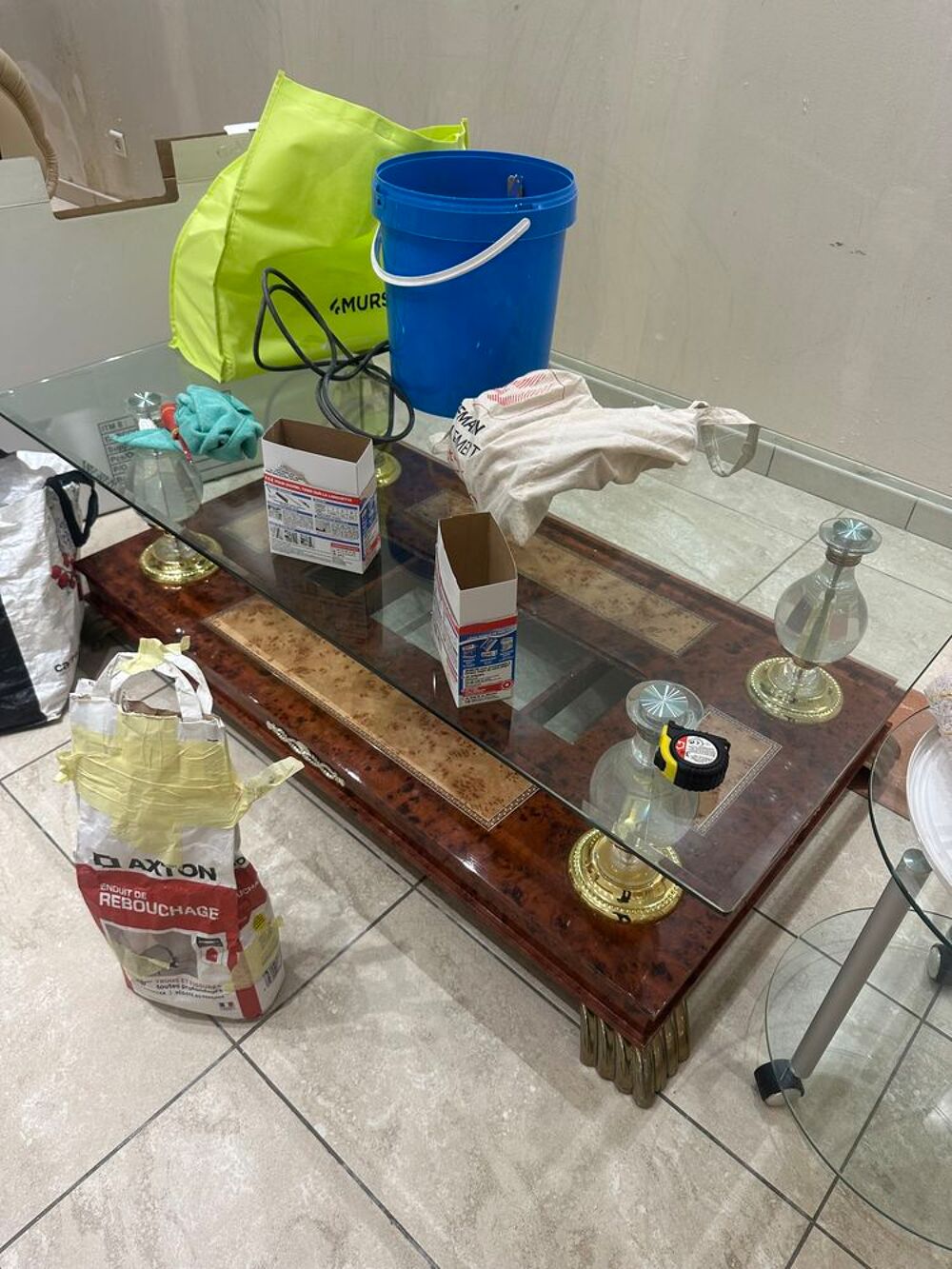 Ensemble salon canap&eacute; cuir avec mobilier Meubles