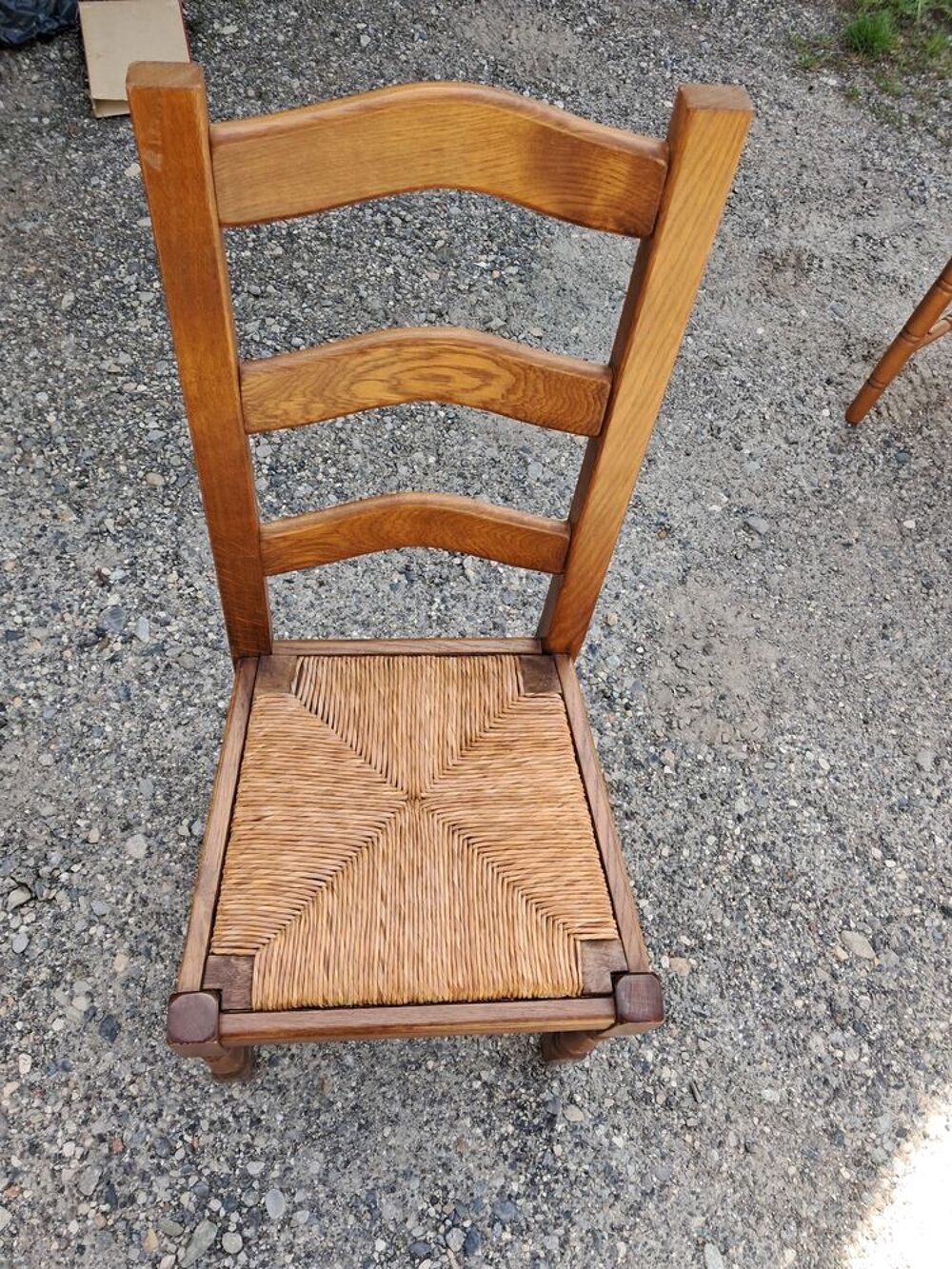 chaises salle &agrave; manger - ch&ecirc;ne - assise paille tress&eacute;e - Meubles