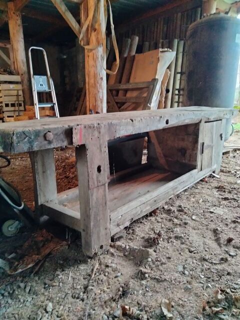 Établi en chêne pour cuisine d'été ou plan lavabo sdb 500 Vauban (71)