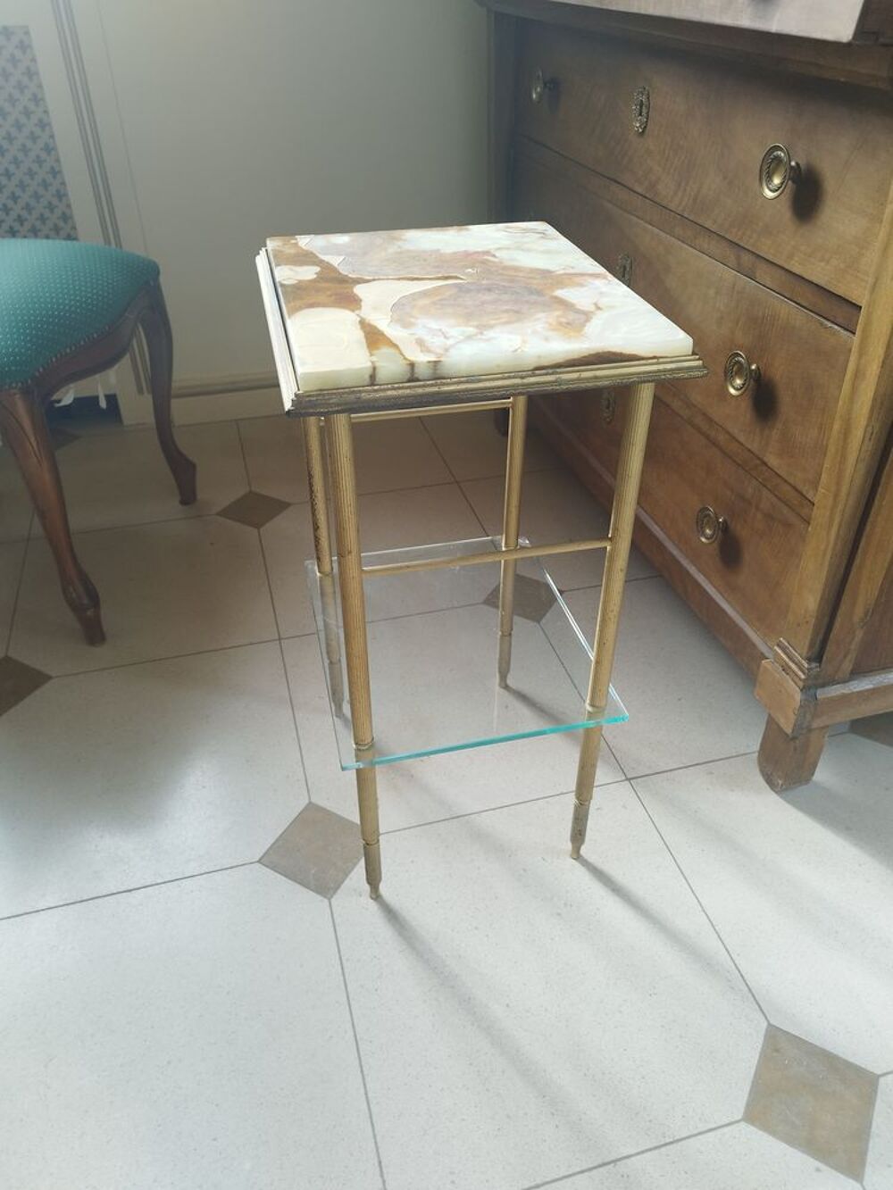 Petite table en marbre vintage Meubles