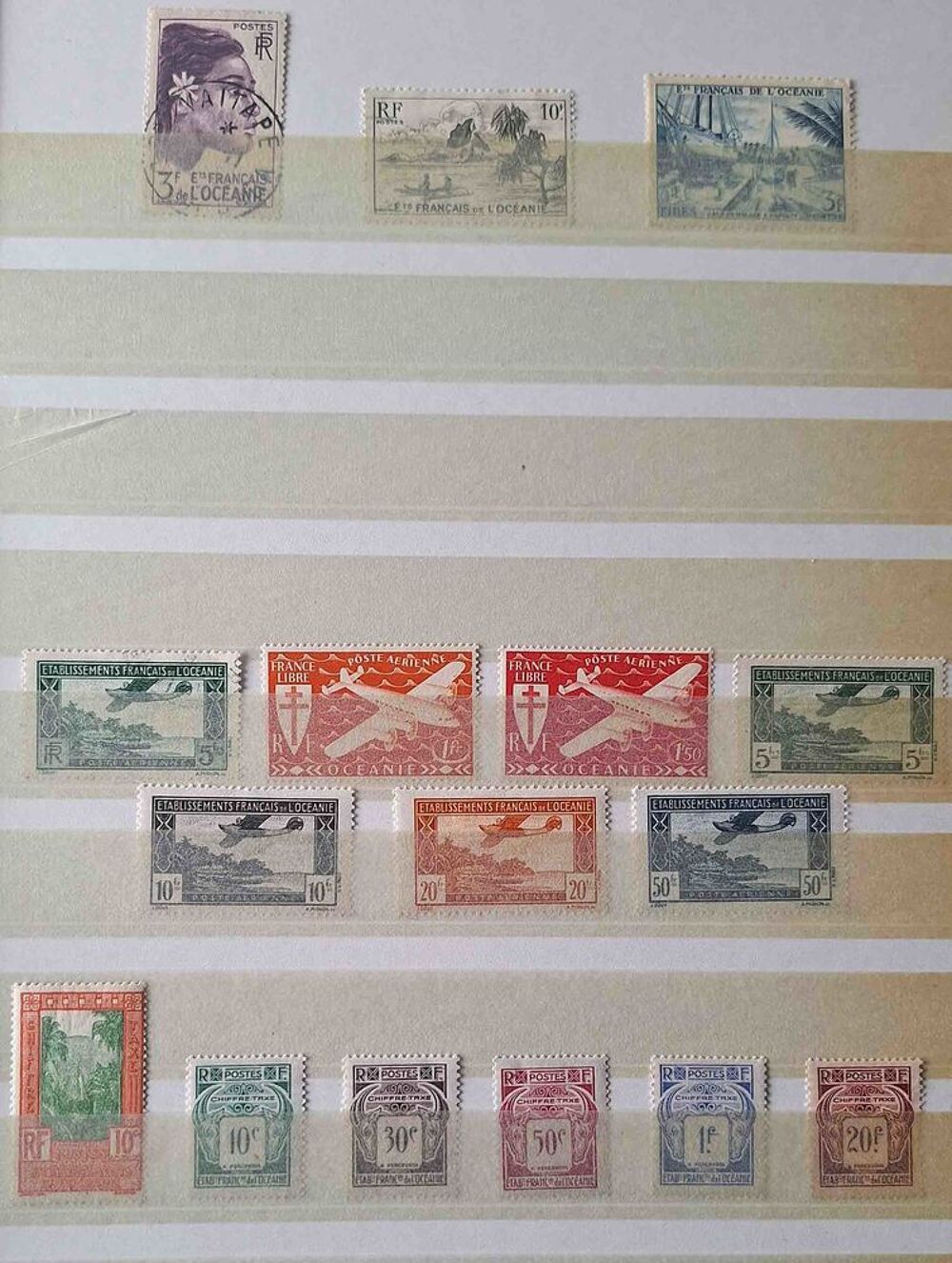 S&eacute;rie de timbres de l'&Eacute;tablissements fran&ccedil;ais de l'Oc&eacute;anie 