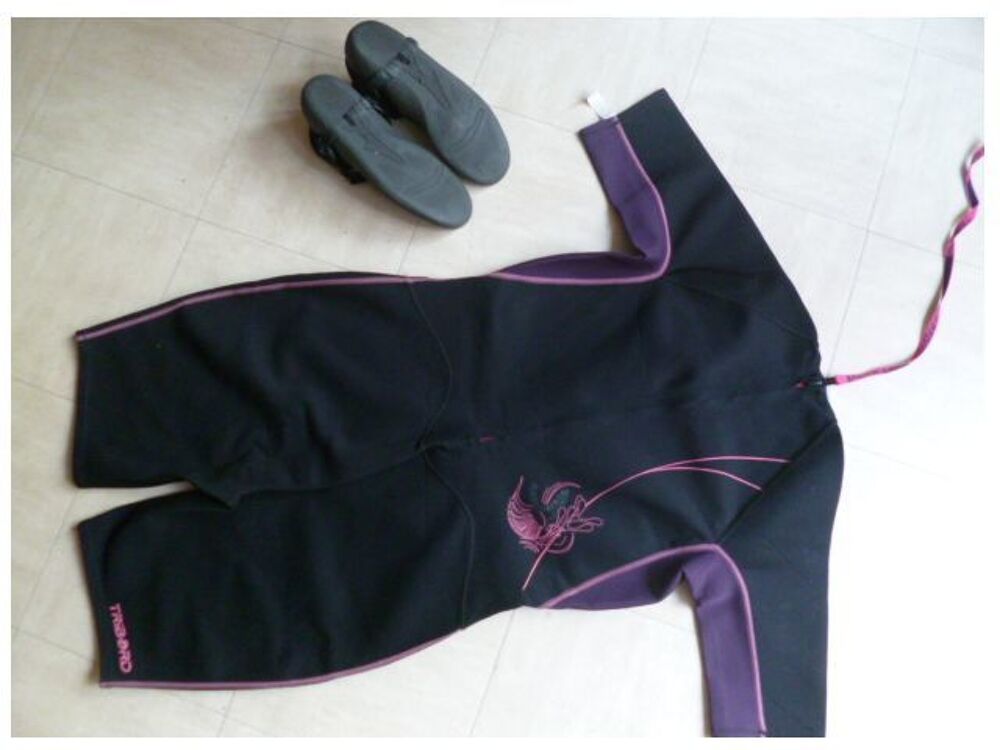 chaussons antid&eacute;rapants, combi plong&eacute;e + combi Rockrider Sports