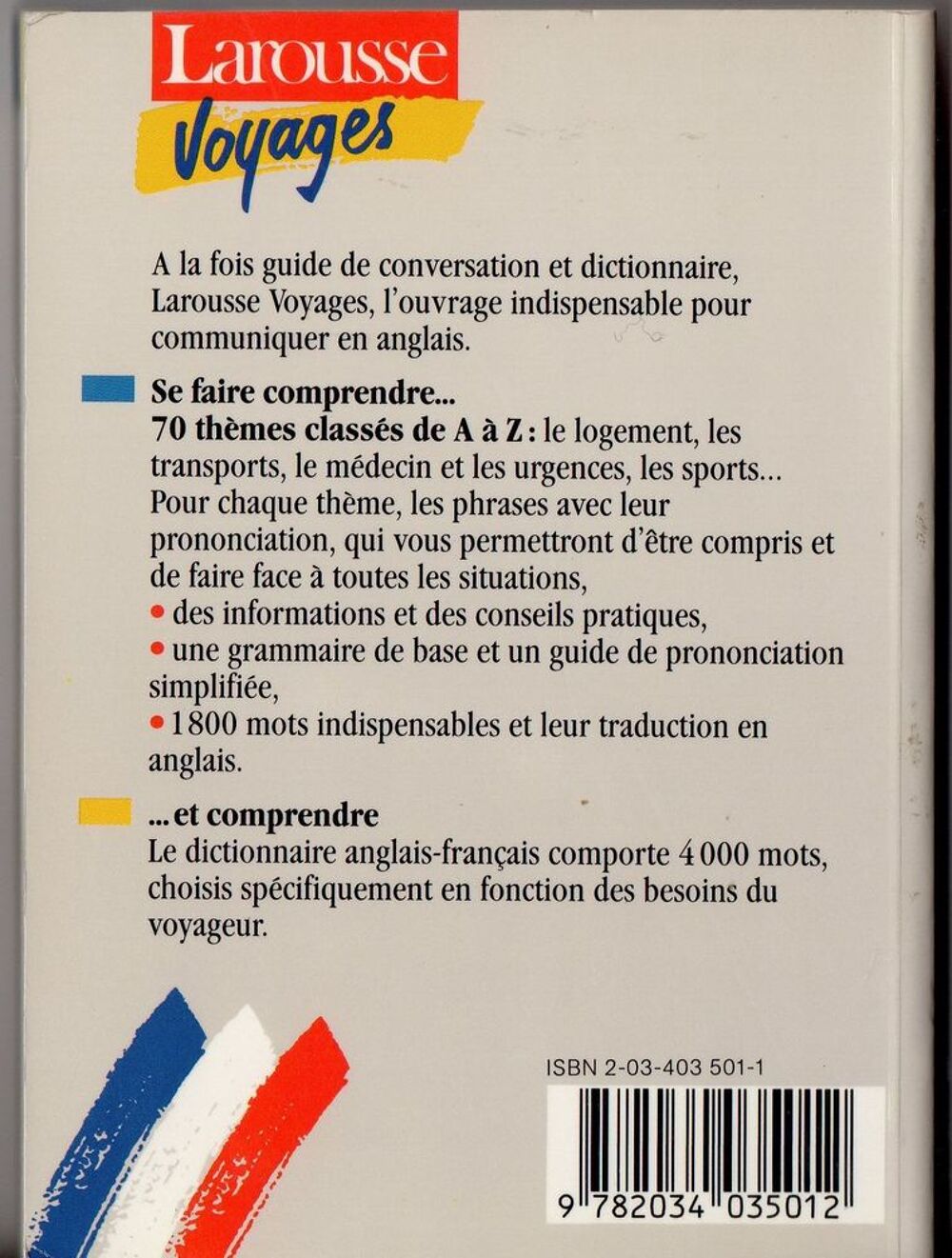 Guides de conversation anglais Livres et BD