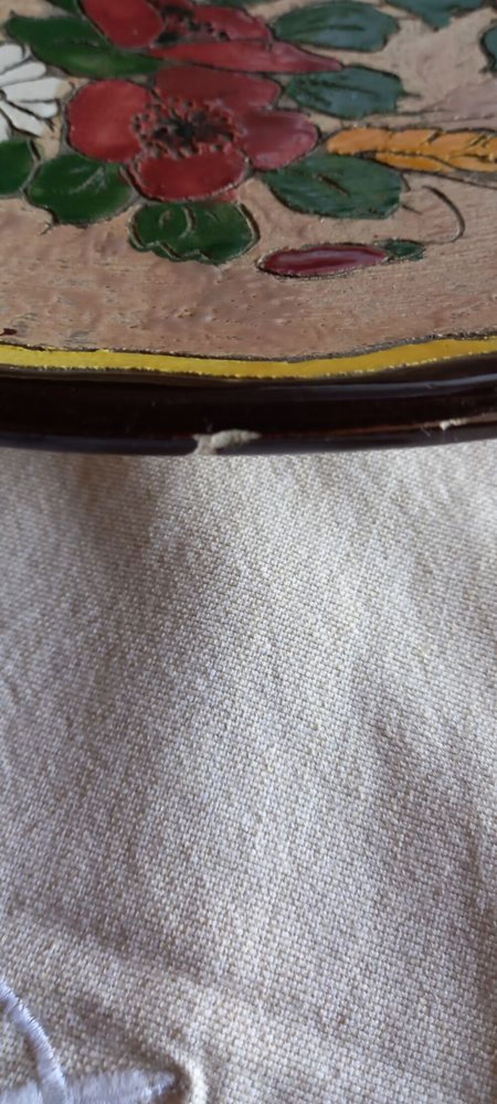 Plat c&eacute;ramique J&eacute;r&ocirc;me MASSIER Vallauris cloisonn&eacute; sign&eacute; 