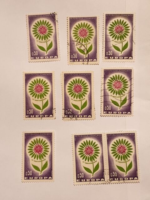 Timbre France europa 0.50 F 1964 oblitrs - lot 0.54 euro 0 Marseille 9 (13)