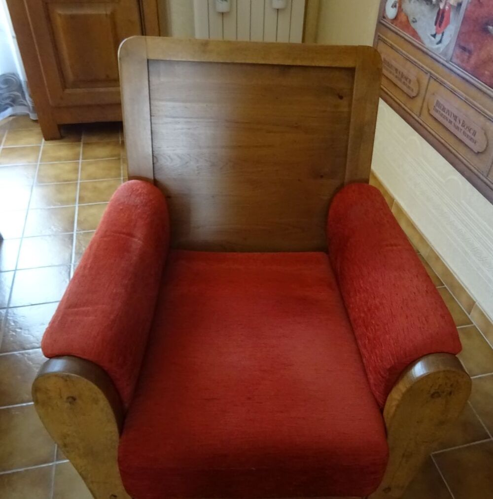 Fauteuil en ch&ecirc;ne massif -Tr&egrave;s confortable- Excellent Meubles