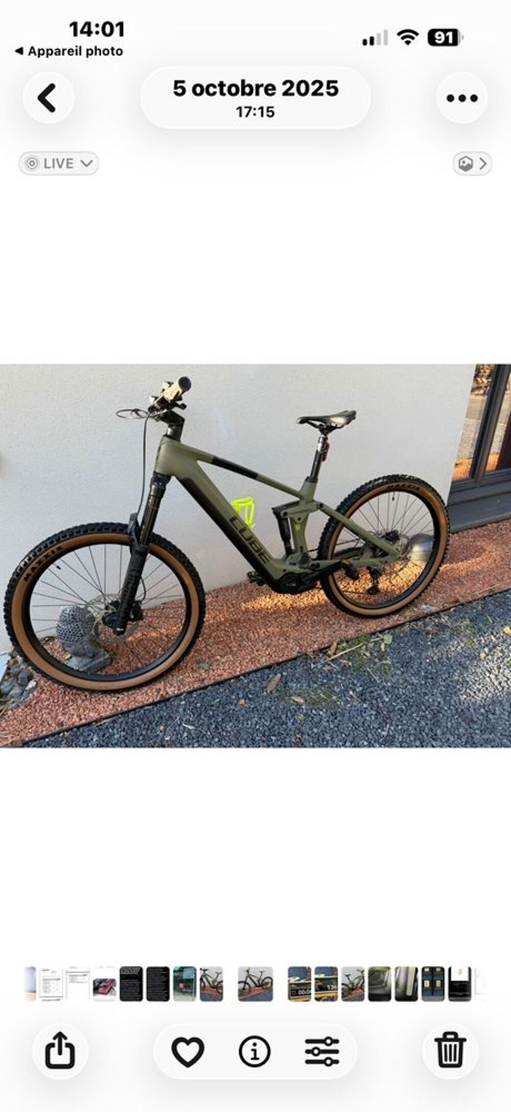 VELO VTT CUBE STEREO HYBRID 750 w Vélos