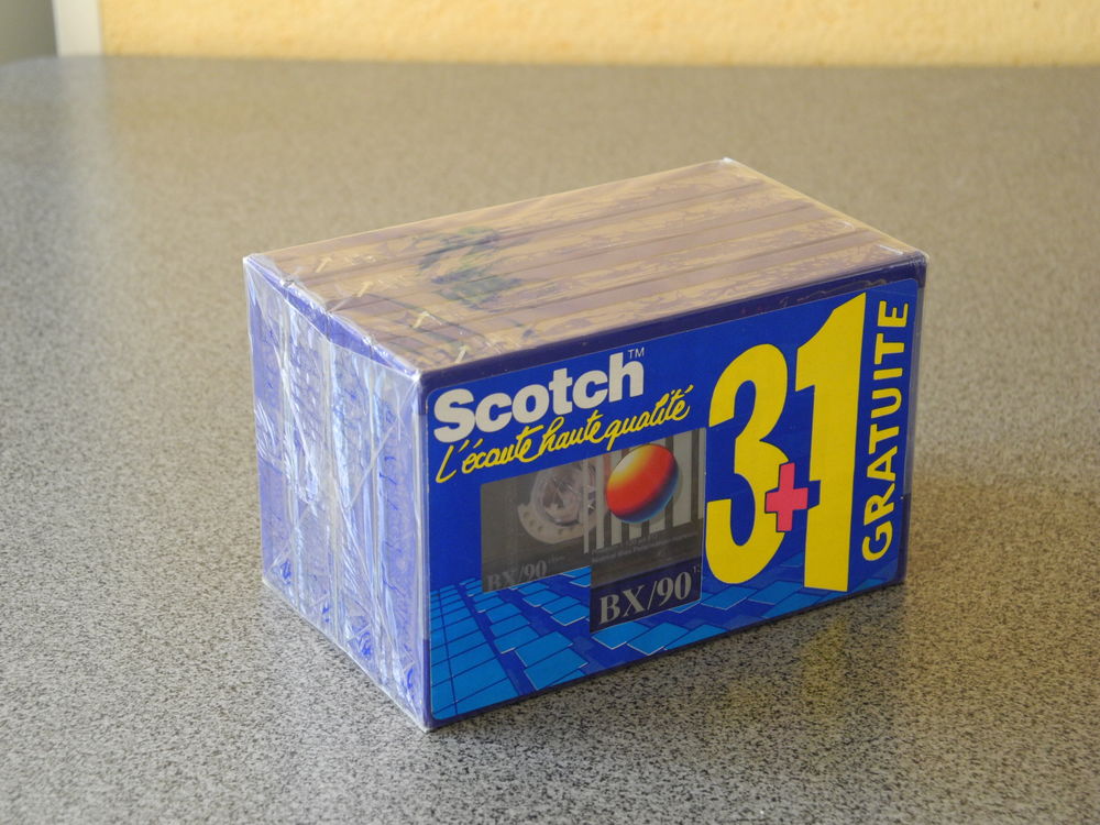 4 Cassettes audio SCOTCH, C90, neuves scell&eacute;s. Audio et hifi