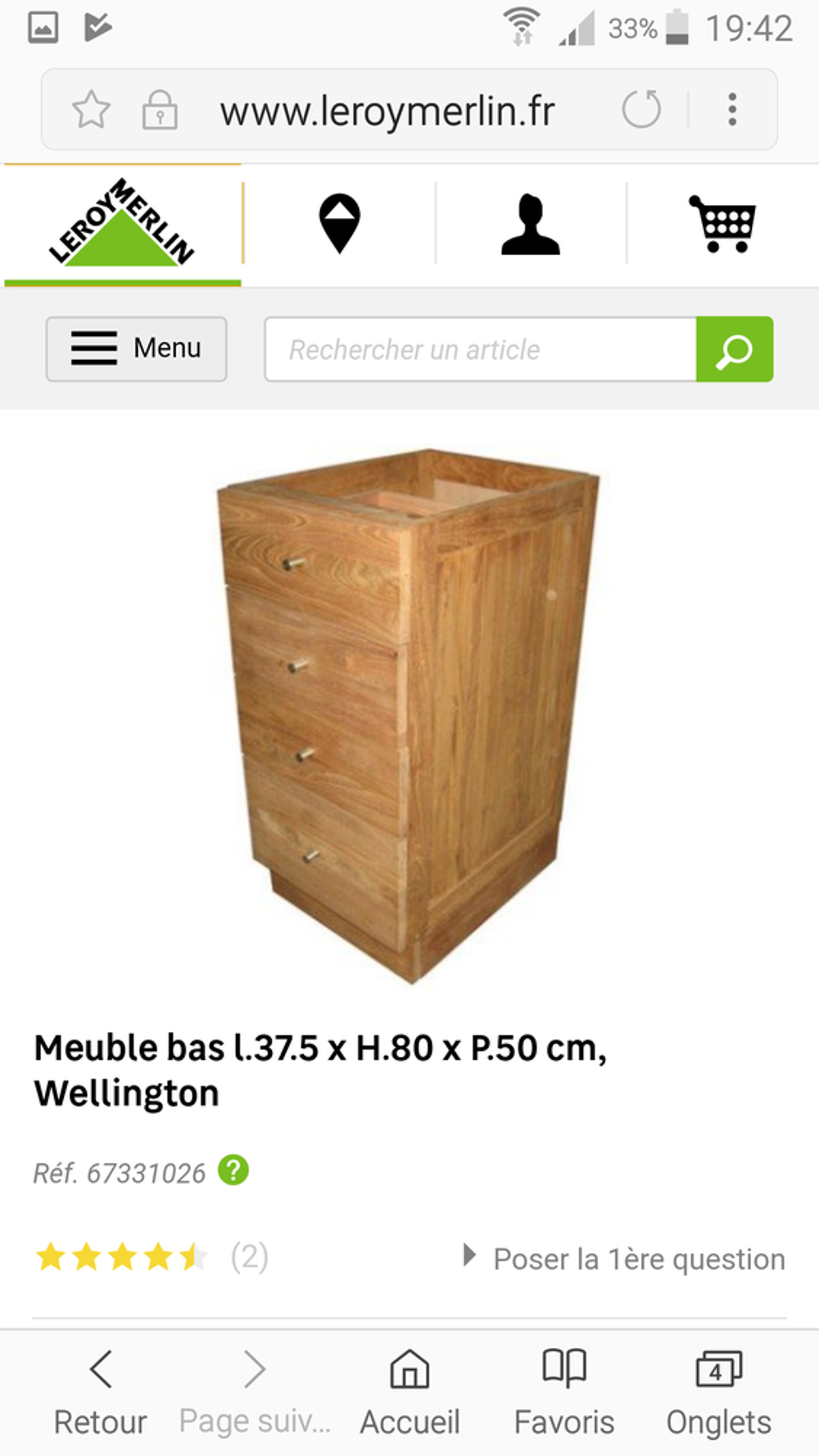 Meuble de salle de bain teck naturel
Wellington marron Meubles