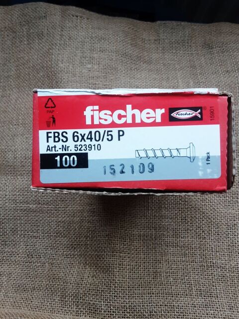VIS A B�TON FBS II 6 X 40/5  BOITE DE 100 ** FISCHER 15 Dachstein (67)