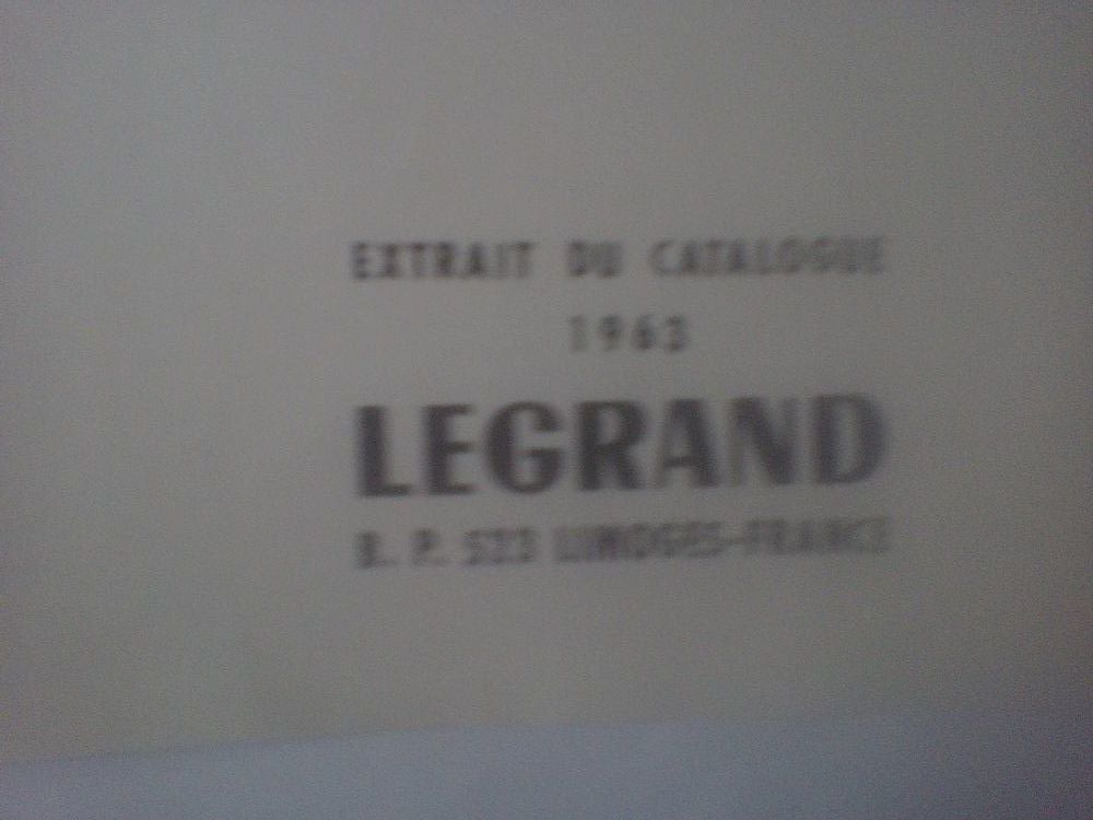 Prospectus publicitaire Legrand Limoges Saturne encastr&eacute; 