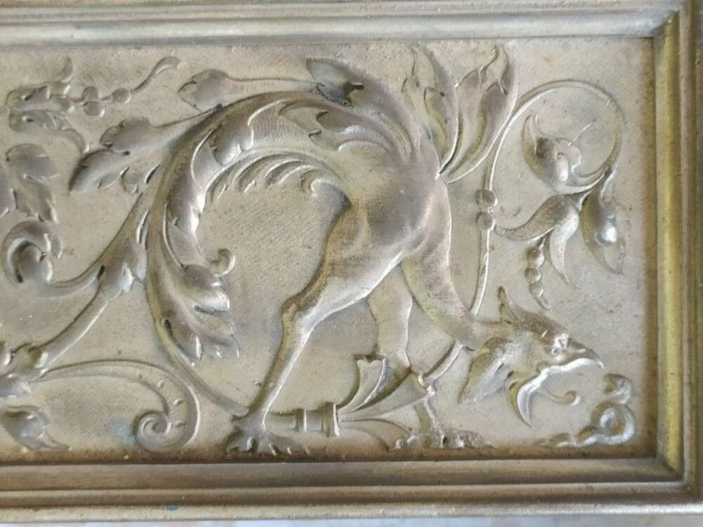 Ancienne Serrure Cr&eacute;mone Bronze Argent&eacute; Style Renaissance 