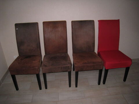 4 chaises en suédine imitation cuir vieilli 188 Vinay (38)