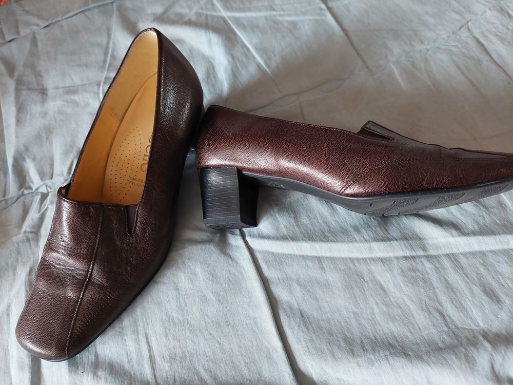 MOCASSIN FEMME MARRON A TALON T39 Chaussures