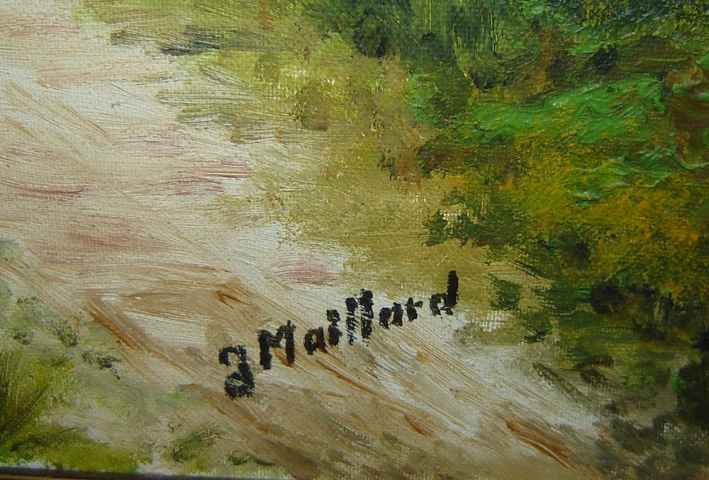 Ancien tableau peinture hameau sign&eacute; jean maillard Décoration
