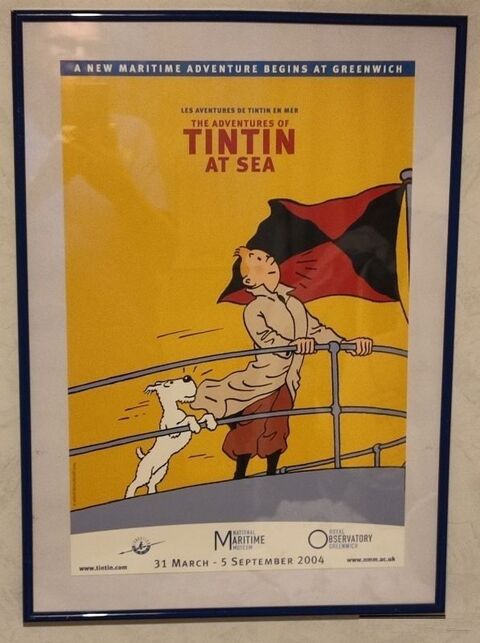 Tintin at sea : Affiche encadre exposition Greenwich 2004 0 Bruay-la-Buissire (62)