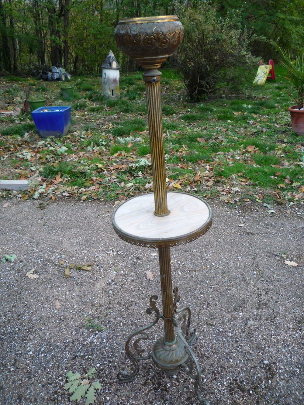 Support pied de lampe &agrave; p&eacute;trole de piano ajustable bronze Décoration