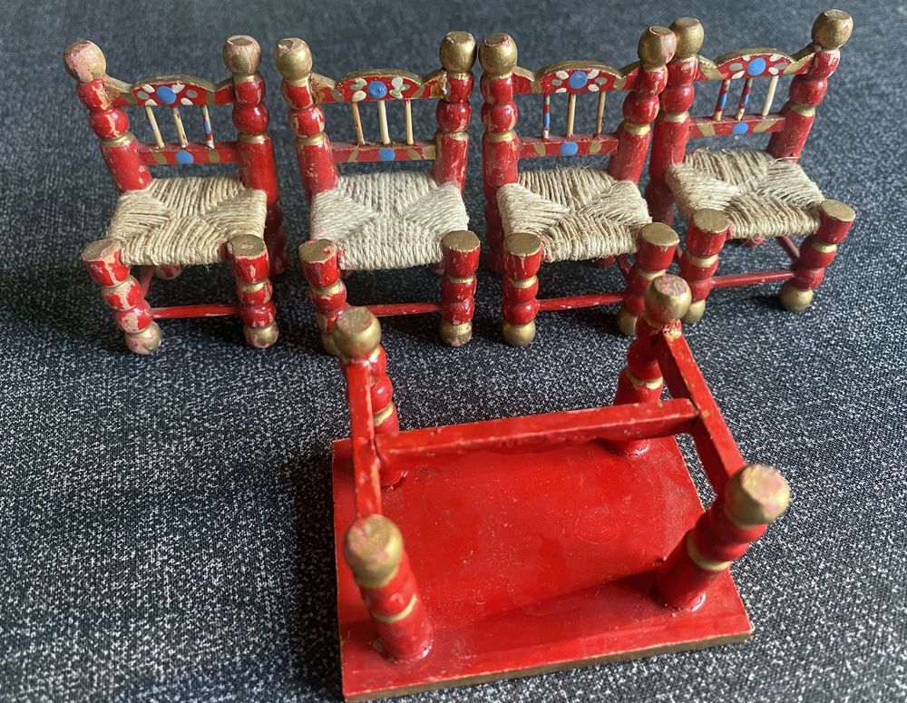 Meubles de poup&eacute;e taille lundby bois et corde Jeux / jouets