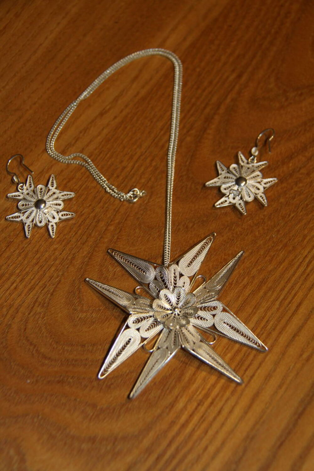 CROIX DE MALTE ARGENT FILIGRANE + BOUCLES D OREILLES Bijoux et montres