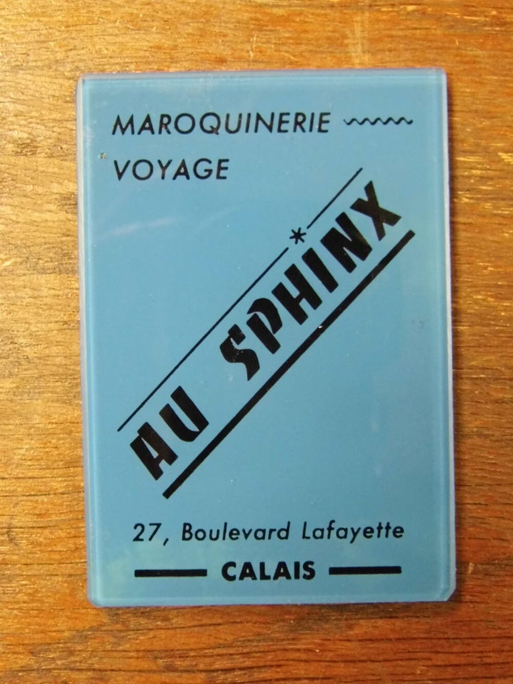 Calais maroquinerie AU SPHYNX miroir de poche vintage ancien 