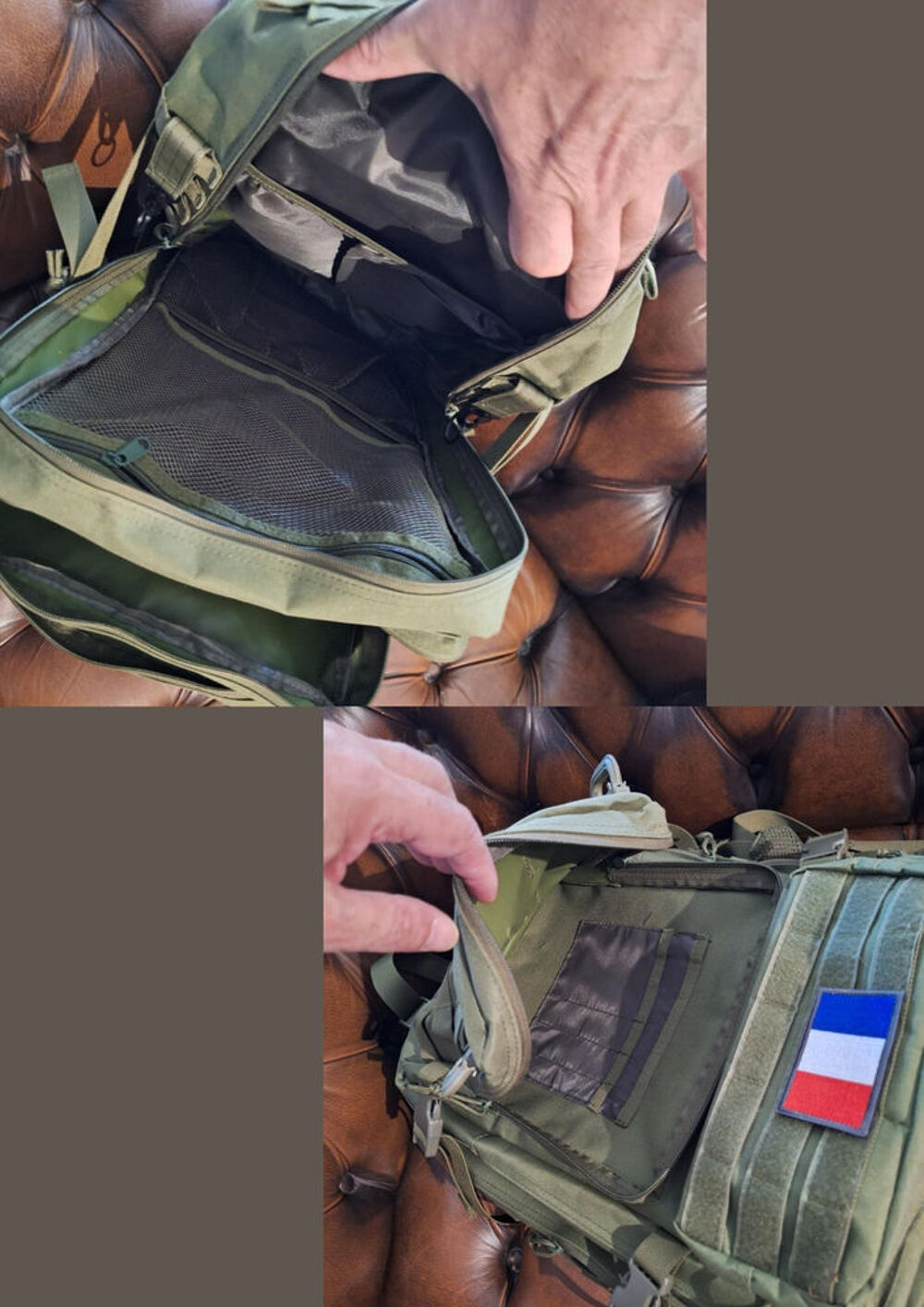Sac &agrave; dos tactique 50L ? Vert militaire, rando, outdoor Maroquinerie