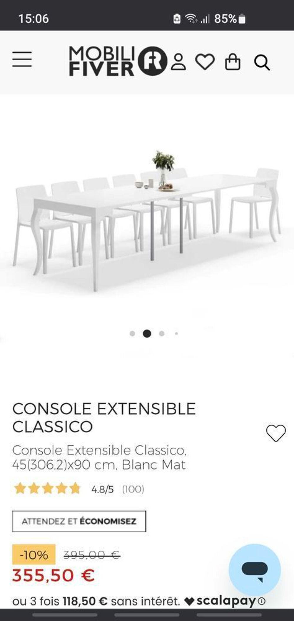 table repas rallonge Meubles