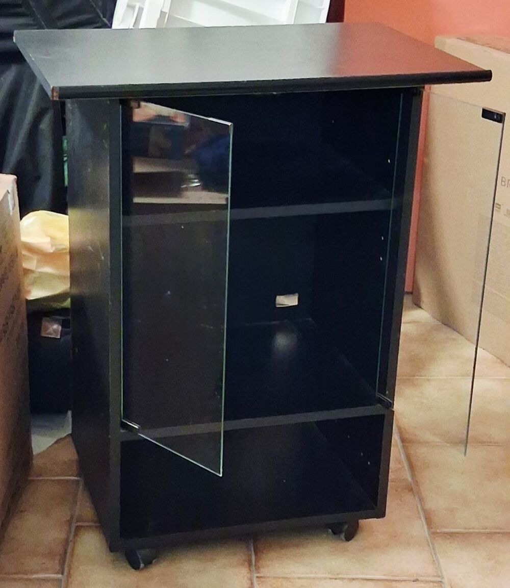 Meuble bas hifi noir Meubles