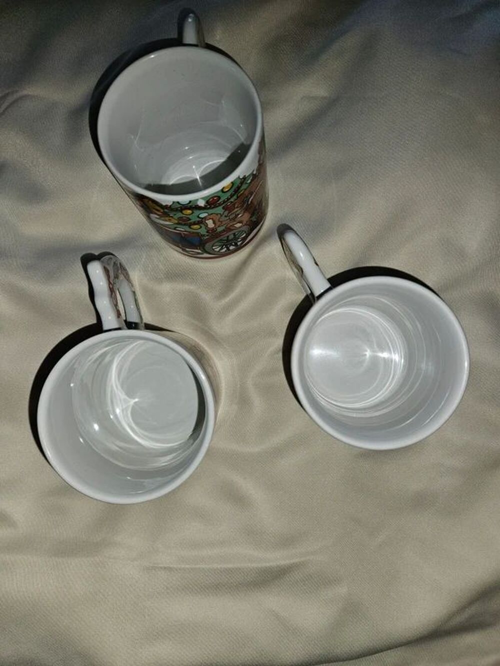 3 mugs rares vintage annee 1980 250ml 