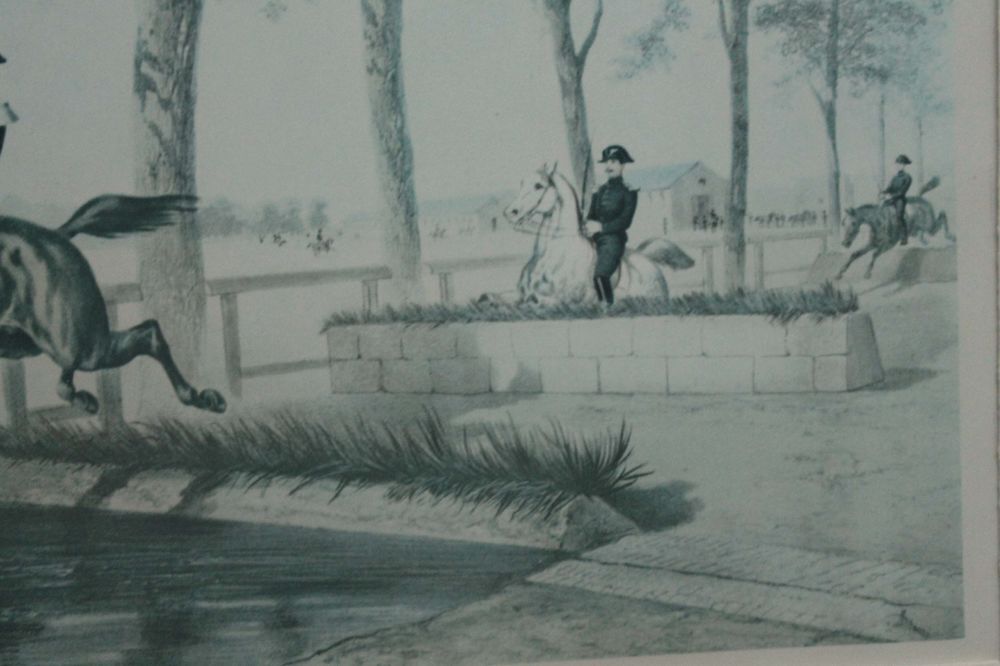 ANCIEN GRAVURE ESTAMPE MILITAIRE CARABINIERS CHEVAUX SOLDATS Décoration