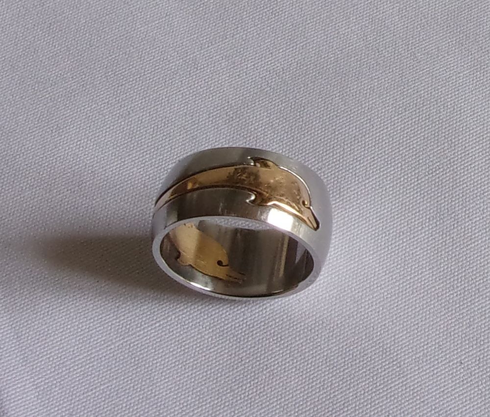 Bague OR 750 et ACIER Bijoux et montres
