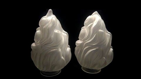 1 une Tulipe flamme empire p�te de verre press�e lampe lustr 55 Marseille 13 (13)