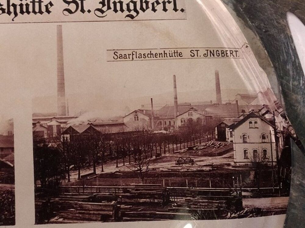 Ancien Cendrier Publicitaire Verrerie Allemande XIX&egrave;me 