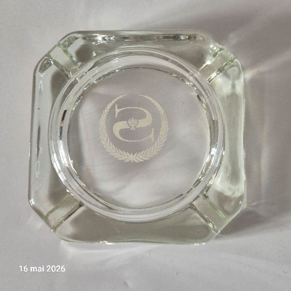Cendrier vintage pour h&ocirc;tel Sheraton - Verre &eacute;pais et &eacute;pais, 
