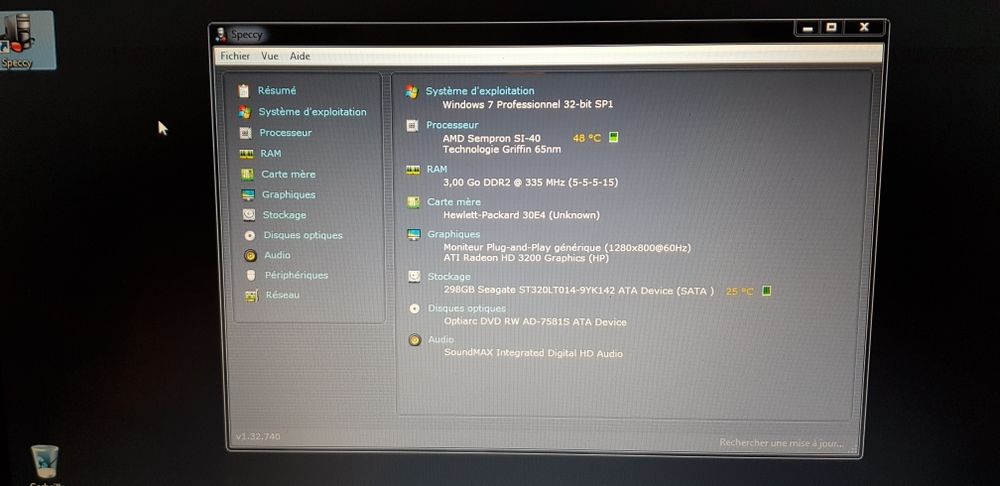 PC portable HP Compaq 6735s, 15", Windows 7 32bits PRO, ideal diag. Matériel informatique