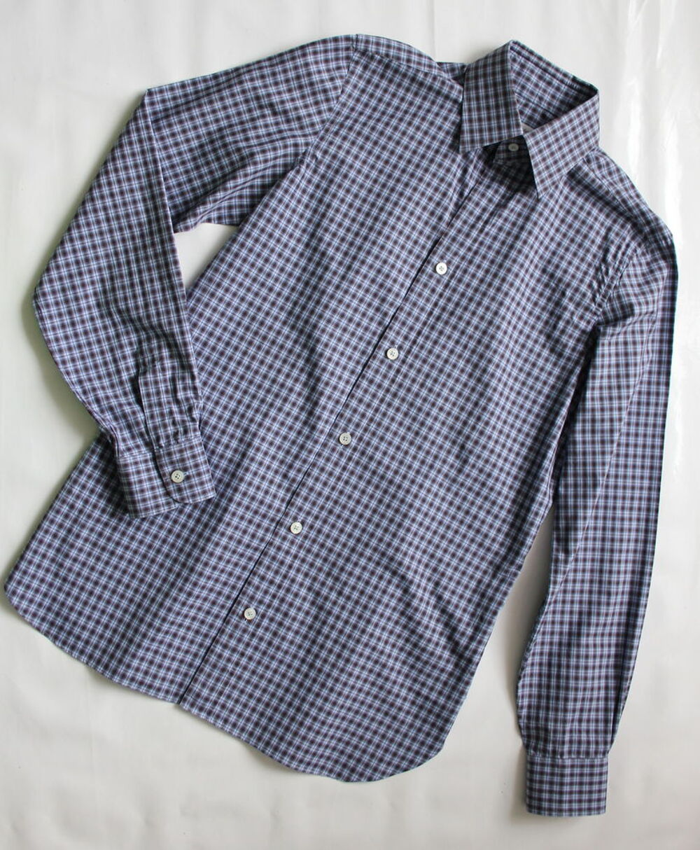 Chemise bleu &amp; marron CHARVET T.M soit 38/40 Fr Vêtements