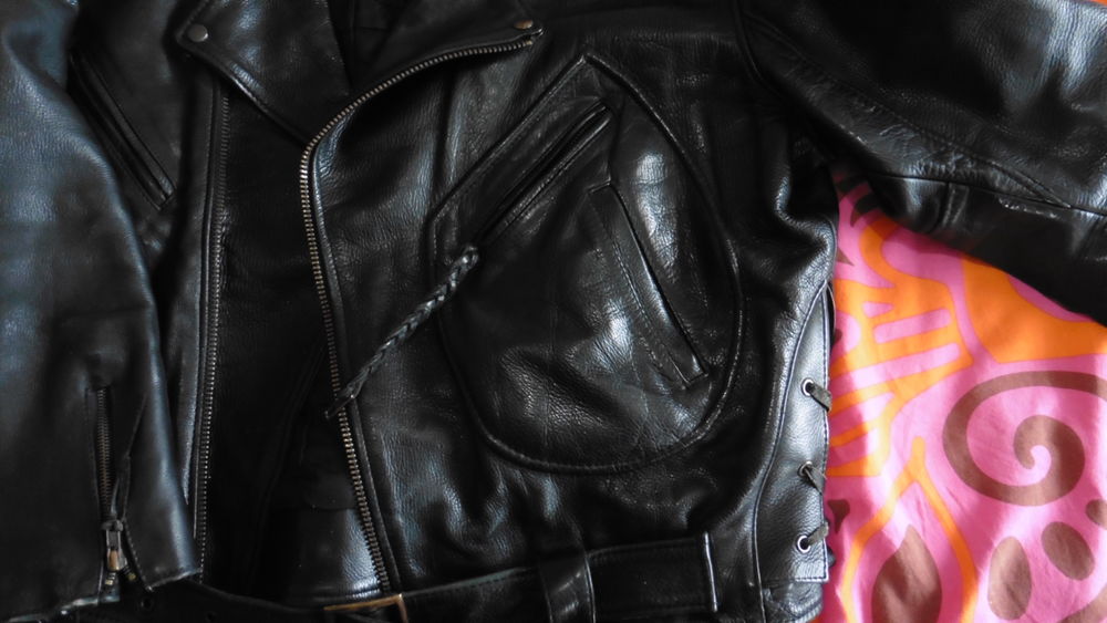 Blouson en cuir noir style vintage homme Vtements