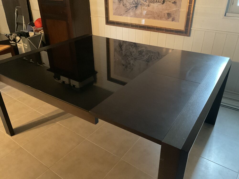 Table bois massif et verre Meubles