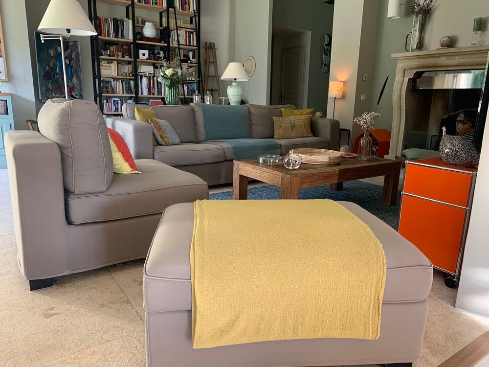 Ensemble canap&eacute;, fauteuil et pouf Meubles